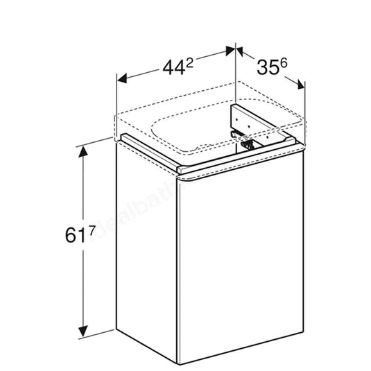 Geberit Smyle Square Vanity Unit 1 Door 450mm Lava | 500.350.JK.1