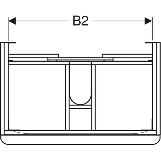 Geberit Smyle Square Vanity Unit 2 Drawers 600mm Lava | 500.352.JK.1