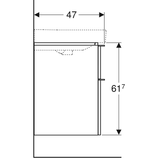 Geberit Smyle Square Vanity Unit 2 Drawers 600mm Lava | 500.352.JK.1