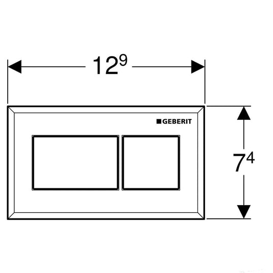 Geberit Square Dual Flush Plate Brushed Chrome | 116.051.GH.1