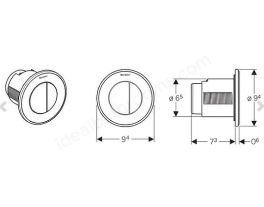 Geberit Type10 Dual Flush Button Black Gloss | 116.056.KM.1