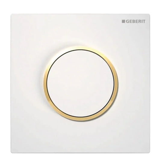 Geberit Type10 Pneumatic Urinal Flush White / Gold | 116.015.KK.1