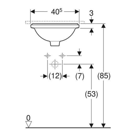 Geberit VariForm 330mm Round Under-Countertop Basin No Overflow | 500.746.01.2