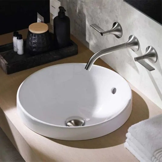 Geberit VariForm 400mm Round Countertop Basin with Overflow White | 500.700.01.2