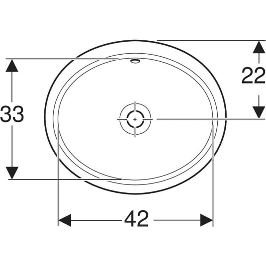 Geberit VariForm 420x330mm Oval Under-Countertop Basin with Overflow | 500.748.01.2