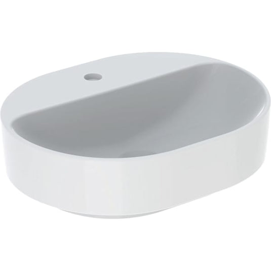 Geberit VariForm 500mm Lay-On Elliptic Countertop Basin White | 500.776.01.2