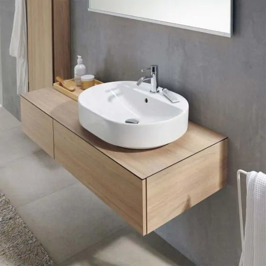 Geberit VariForm 500mm Lay-On Elliptic Countertop Basin White | 500.776.01.2