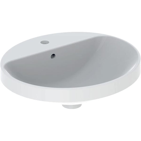 Geberit VariForm 500mm Oval Countertop Basin 1 Tap Hole & Overflow White | 500.712.01.2