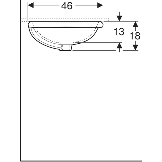 Geberit VariForm 500x400mm Oval Under-Countertop Basin with Overflow | 500.752.01.2