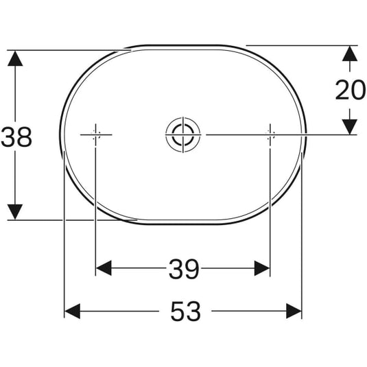 Geberit VariForm 550mm Lay-On Elliptic Countertop Basin White | 500.774.01.2