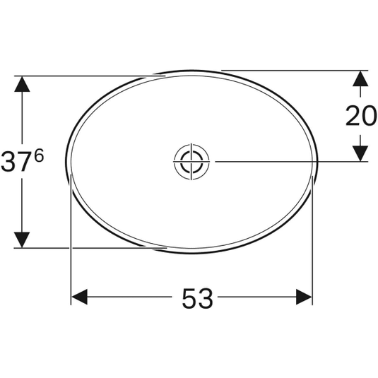 Geberit VariForm 550mm Oval Countertop Basin White | 500.718.01.2