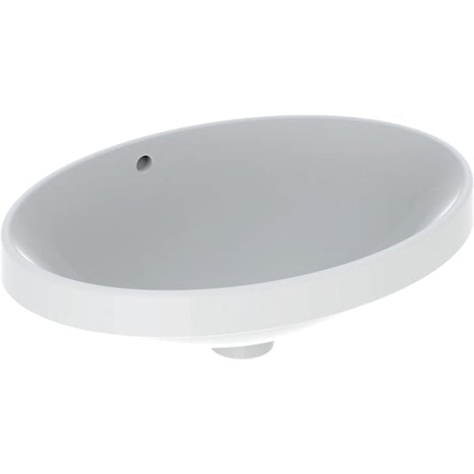 Geberit VariForm 550mm Oval Countertop Basin with Overflow White | 500.716.01.2