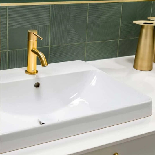 Geberit VariForm 550mm Rectangular Countertop Basin 1 Tap Hole & Overflow White | 500.740.01.2