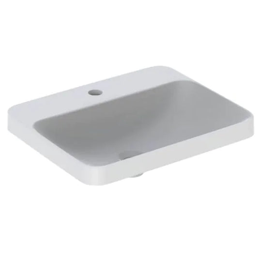 Geberit VariForm 550mm Rectangular Countertop Basin 1 Tap Hole White | 500.742.01.2