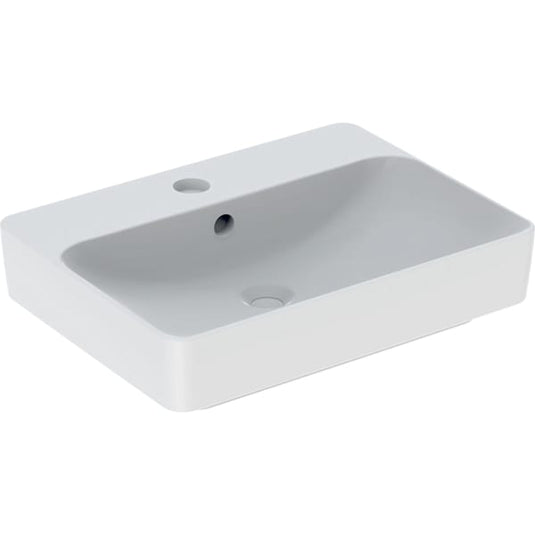 Geberit VariForm 600mm Lay-On Rectangular Countertop Basin 1 Tap Hole & Overflow White | 500.780.01.2