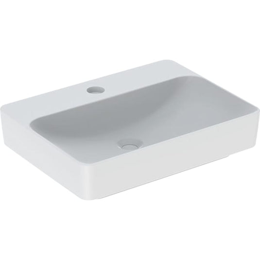 Geberit VariForm 600mm Lay-On Rectangular Countertop Basin White | 500.781.01.2
