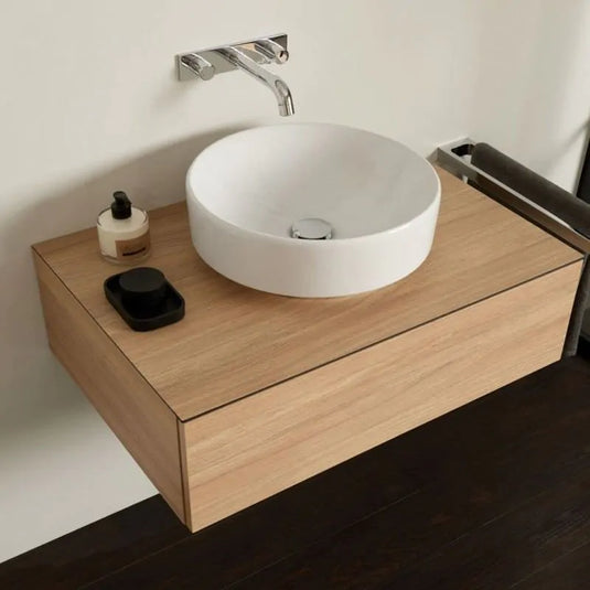 Geberit Variform 750mm Vanity Unit 1 Drawer Shelf & Trap Oak | 501.163.00.1