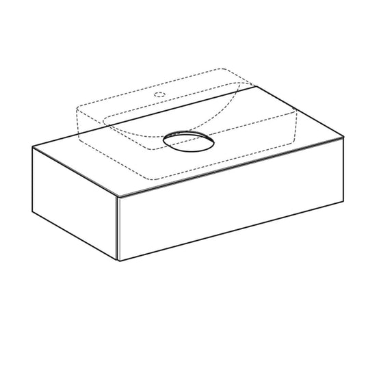 Geberit VariForm 900mm Vanity Unit for Lay On Washbasin 1 Drawer Shelf & Trap Lava | 501.166.00.1