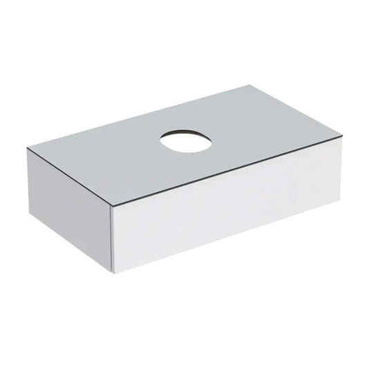Geberit VariForm 900mm Vanity Unit for Lay On Washbasin 1 Drawer Shelf & Trap White | 501.165.00.1
