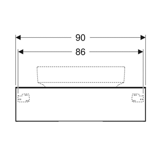 Geberit VariForm 900mm Vanity Unit for Lay On Washbasin 1 Drawer Shelf & Trap White | 501.165.00.1