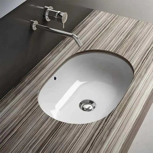 Geberit VariForm Elliptic Under-Countertop Basin with Overflow | 500.756.01.2