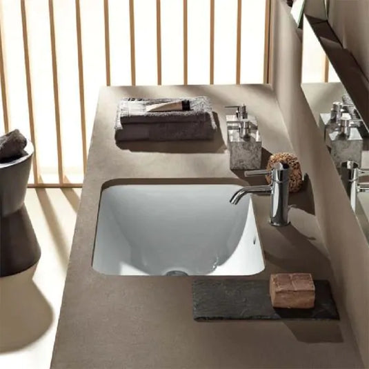 Geberit VariForm Rectangular Under-Countertop Basin with Overflow | 500.760.01.2
