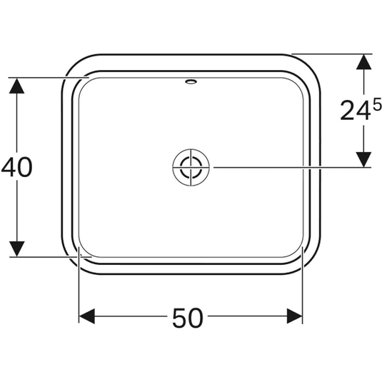 Geberit VariForm Rectangular Under-Countertop Basin with Overflow | 500.764.01.2