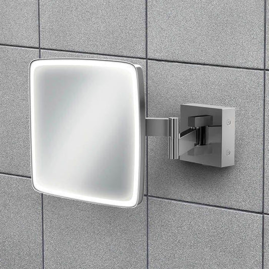 HIB Eclipse Square Magnifying Mirror - Chrome - Envy Bathrooms Ltd
