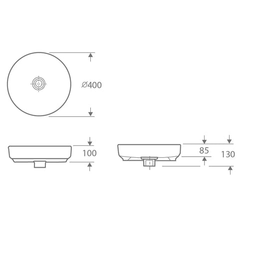 Imex Alma 400mm Countertop Bowl - LW1818 - Envy Bathrooms Ltd
