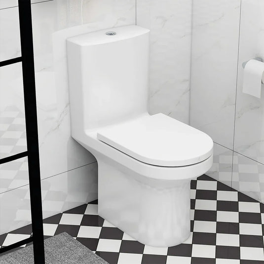 Imex Alma Rimless Close Coupled WC Bowl with Fixings - C10156R - Envy Bathrooms Ltd