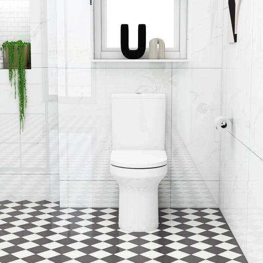 Imex Alma Rimless Close Coupled WC Bowl with Fixings - C10156R - Envy Bathrooms Ltd