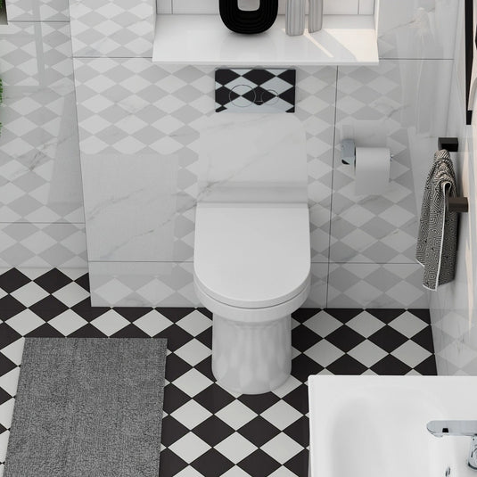 Imex Alma Rimless Comfort Height Back to Wall Toilet White | CB10156AR
