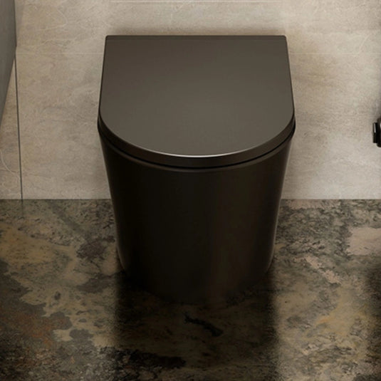 Imex Arco Black Rimless Short Projection Back To Wall Toilet | CB1088RBL