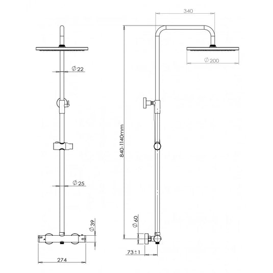 Imex Arco Dual Outlet Bar Valve with Integral Diverter with New Fixed and Adjustable Shower Heads - XCRRPDF - Envy Bathrooms Ltd