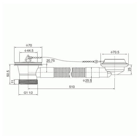 Imex Bath Waste with Chrome Parking Plug | BW105CP