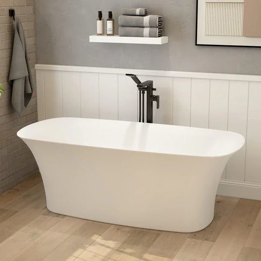 Imex Blade 1700mm Freestanding Bath Inc. White Dome Clicker Waste - White - IM528 - Envy Bathrooms Ltd