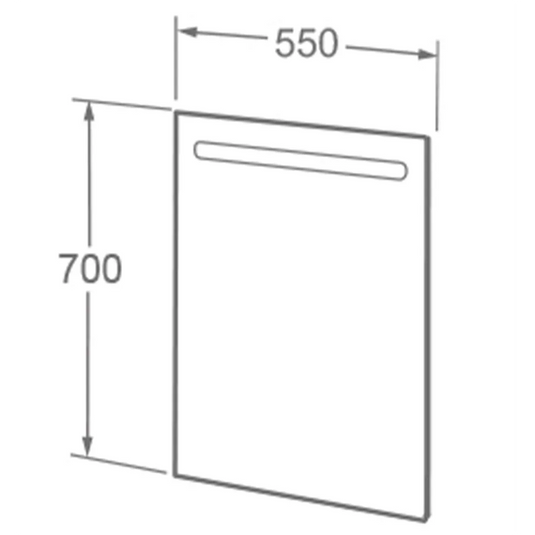 Imex Blade 550mm Illuminated Mirror with Demista - FML2785-550 - Envy Bathrooms Ltd