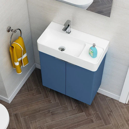 Imex Blade 600 x 310mm Floor Standing Vanity Unit - Matt Blue - FZFM2785-600-Q0003 - Envy Bathrooms Ltd