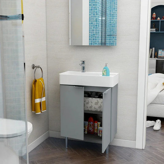 Imex Blade 600 x 310mm Floor Standing Vanity Unit - Matt Grey - FZFM2785-600-Q0004 - Envy Bathrooms Ltd