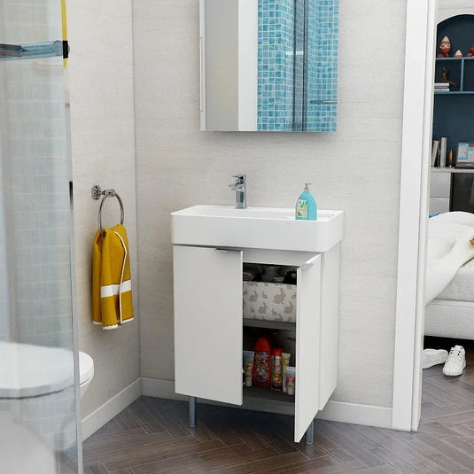 Imex Blade 600 x 310mm Floor Standing Vanity Unit - Matt White - FZFM2785-600-Q0002 - Envy Bathrooms Ltd
