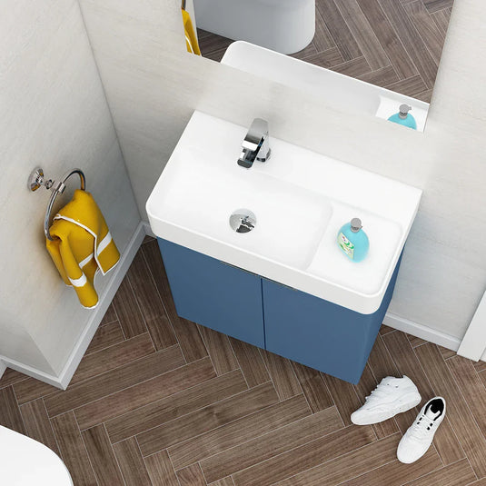 Imex Blade 600 x 310mm Wall Mounted Vanity Unit - Matt Blue - FZHM2785-600-Q0003 - Envy Bathrooms Ltd