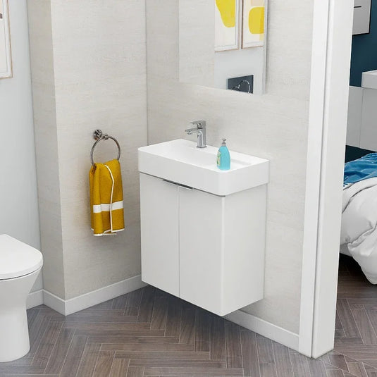 Imex Blade 600 x 310mm Wall Mounted Vanity Unit - Matt White - FZHM2785-600-Q0002 - Envy Bathrooms Ltd