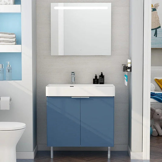 Imex Blade 800 x 460mm Floor Standing Vanity Unit - Matt Blue - FZFM2785-800-Q0003 - Envy Bathrooms Ltd