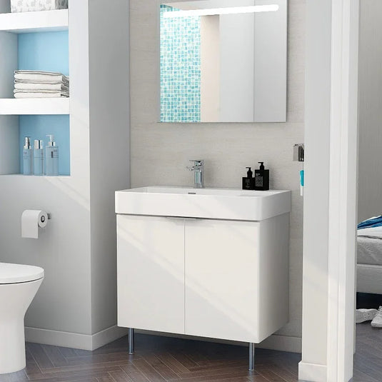 Imex Blade 800 x 460mm Floor Standing Vanity Unit - Matt White - FZFM2785-800-Q0002 - Envy Bathrooms Ltd