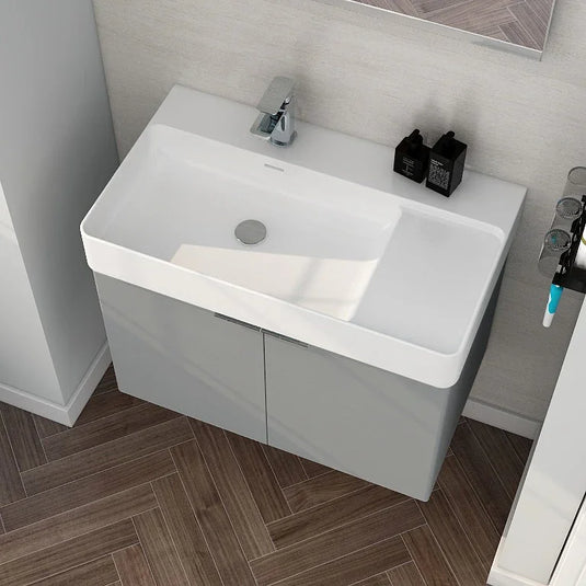 Imex Blade 800 x 460mm Wall Mounted Vanity Unit - Matt Grey - FZHM2785-800-Q0004 - Envy Bathrooms Ltd
