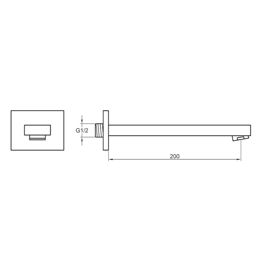 Imex Bloque Basin/Bath Wall Spout - BQBFSPOUT - Envy Bathrooms Ltd