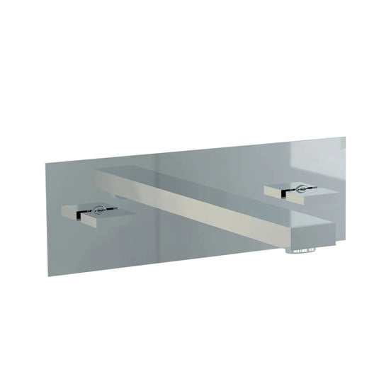 Imex Bloque Two Handle Wall Mounted Basin Mixer Incl Clicker Waste - BQ3HWMBAS - Envy Bathrooms Ltd