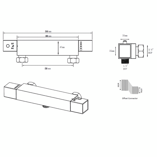 Imex Bloque2 Bar Valve Only - BV065 - Envy Bathrooms Ltd