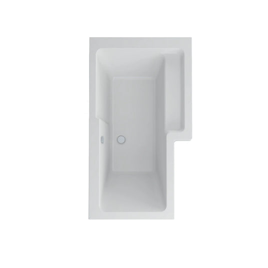 Imex Cast Reinforced Quadro 1500 Right Hand L Shape Shower Bath - IMCQSBRH15 - Envy Bathrooms Ltd