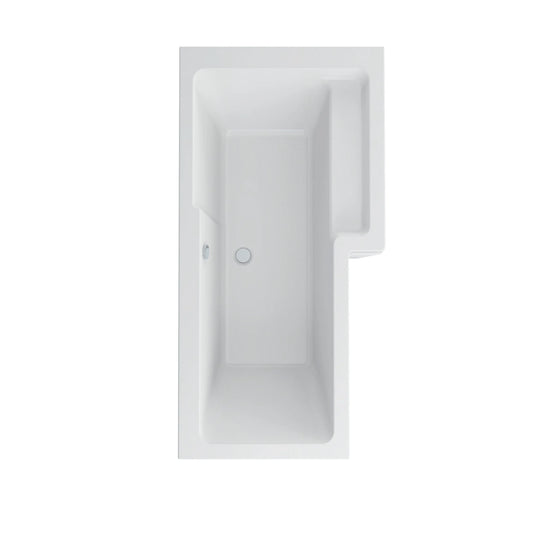 Imex Cast Reinforced Quadro 1700 Right Hand L Shape Shower Bath - IMCQSBRH17 - Envy Bathrooms Ltd